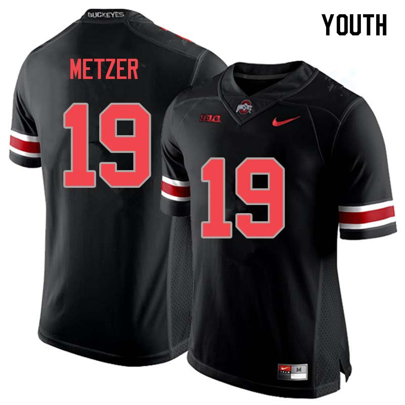 Ohio State Buckeyes Jake Metzer Youth #19 Blackout Authentic Stitched College Football Jersey